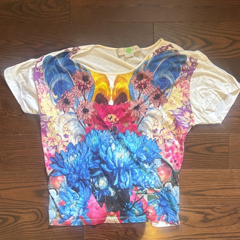 Stella McCartney Vibrant Floral Graphic Tee